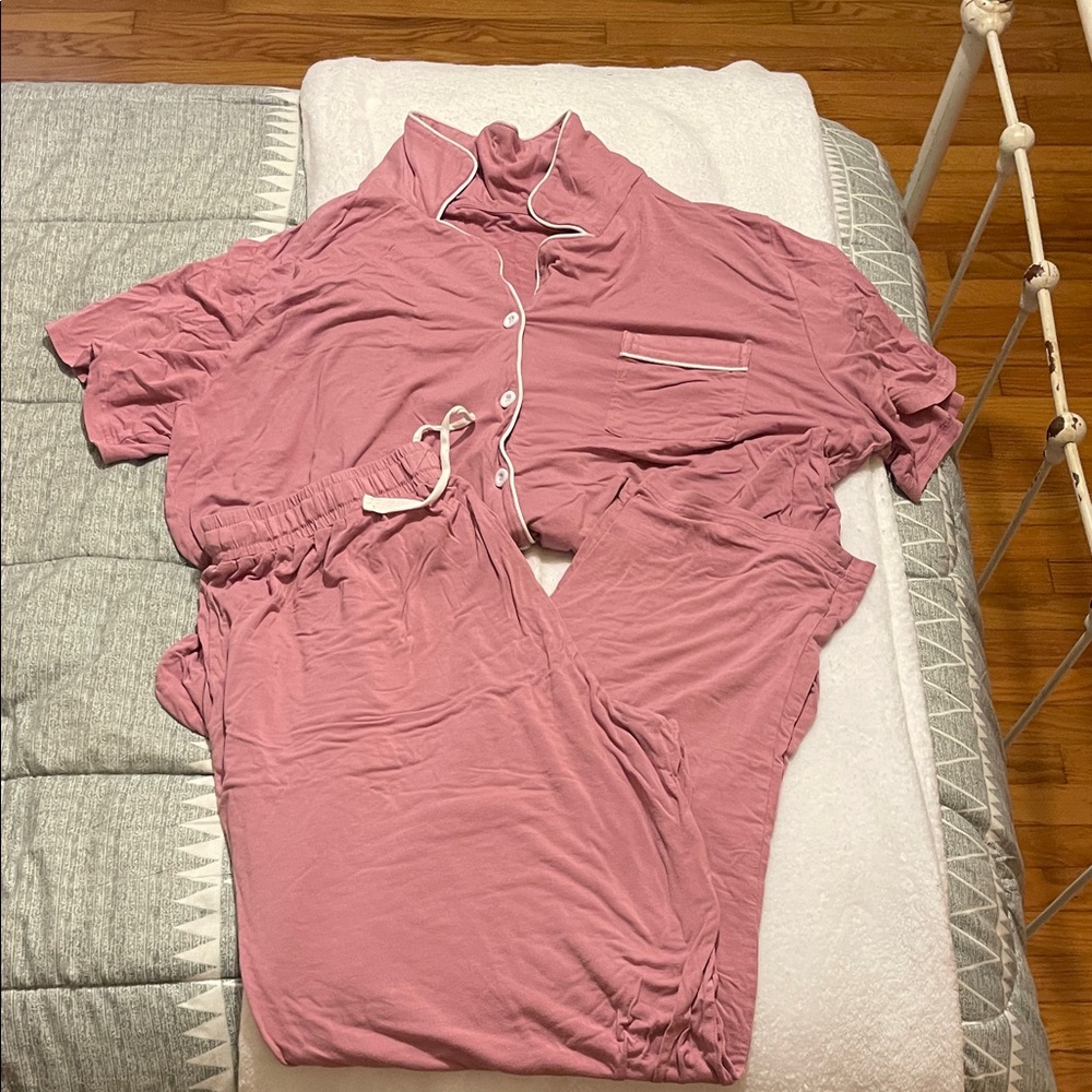 Pink Button-Up Pajama Set